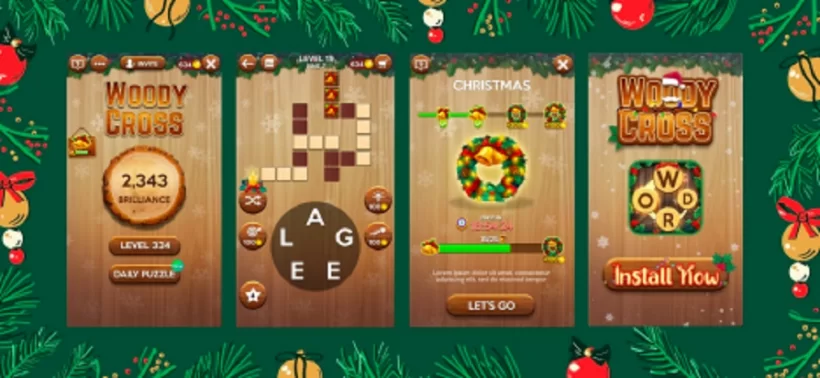 Christmas has come to Woody Cross: Word Connect Game