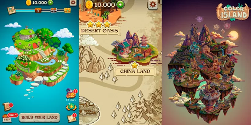 Color Island: Pixel Art invites players to add colour to its new Chinese-themed island